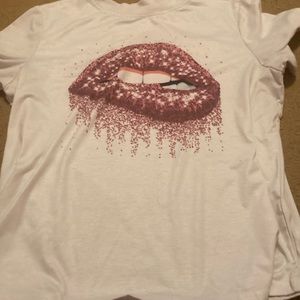 Glitter Lipstick Tee Shirt